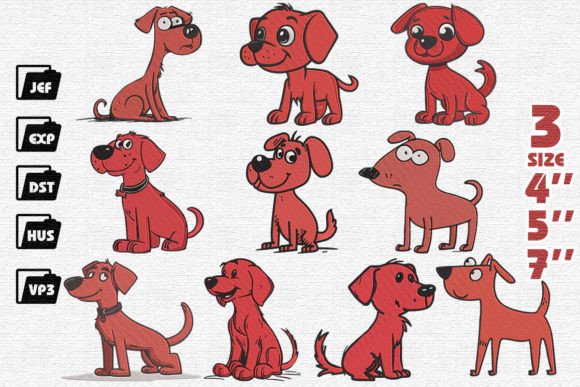 Cute Red Dog Set Embroidery: A Designer’s Review