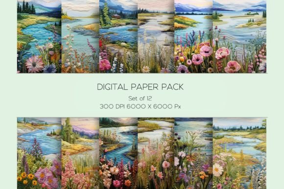 h1 Meadow Landscape Embroidery Paper Set Review