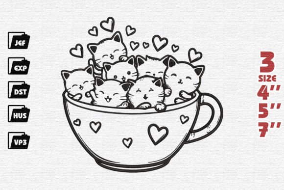 Review: Cute Cat in Cup Embroidery for Gifts