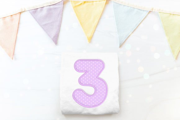 Review: Cute Round Number 3 Applique Embroidery for Boutiques
