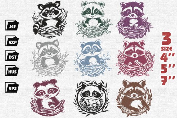 Review: Set of 9 Cute Raccoon Embroidery for Apparel