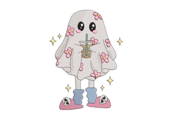 Review: Spooky Ghost Drinking Coffee Embroidery