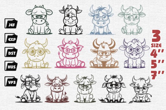 Reviewing the Set of 13 Cow with Sad Face Embroidery